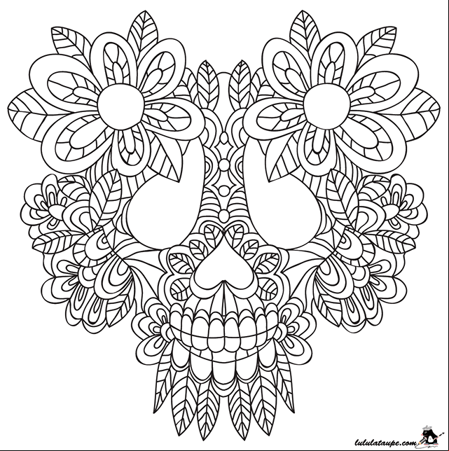 Dessin à colorier, une tête de mort