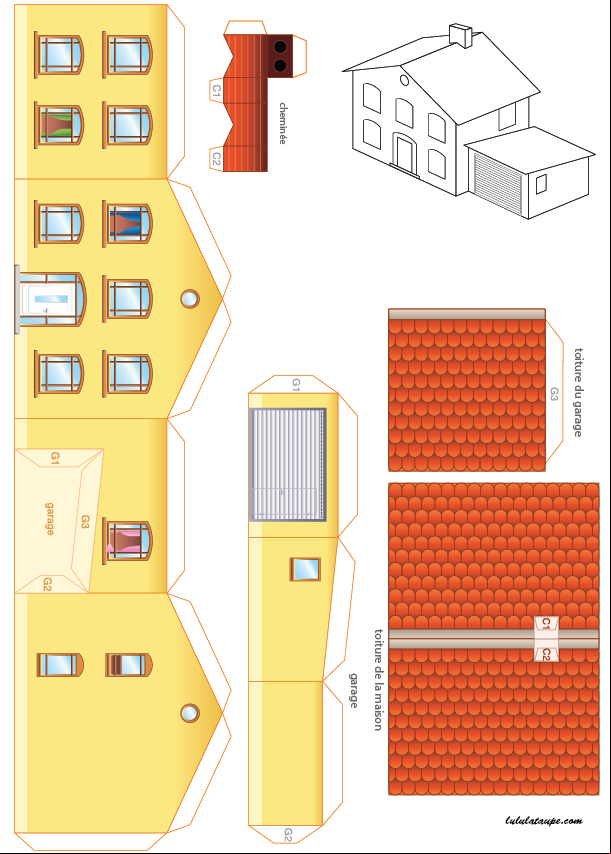 Découpage enfants, une maison à imprimer