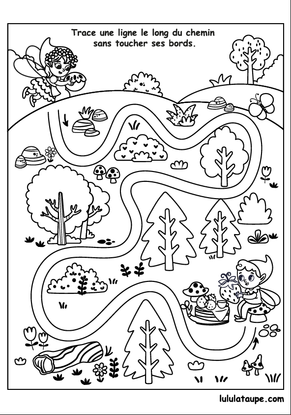 Fiche de graphisme, maternelle PS, le labyrinthe