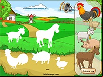 Jeu de glisser-déposer, les animaux de la ferme