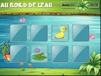 Jeu de mémoire en ligne, au bord de l'eau