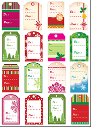 Étiquettes de Noël à imprimer gratuitement